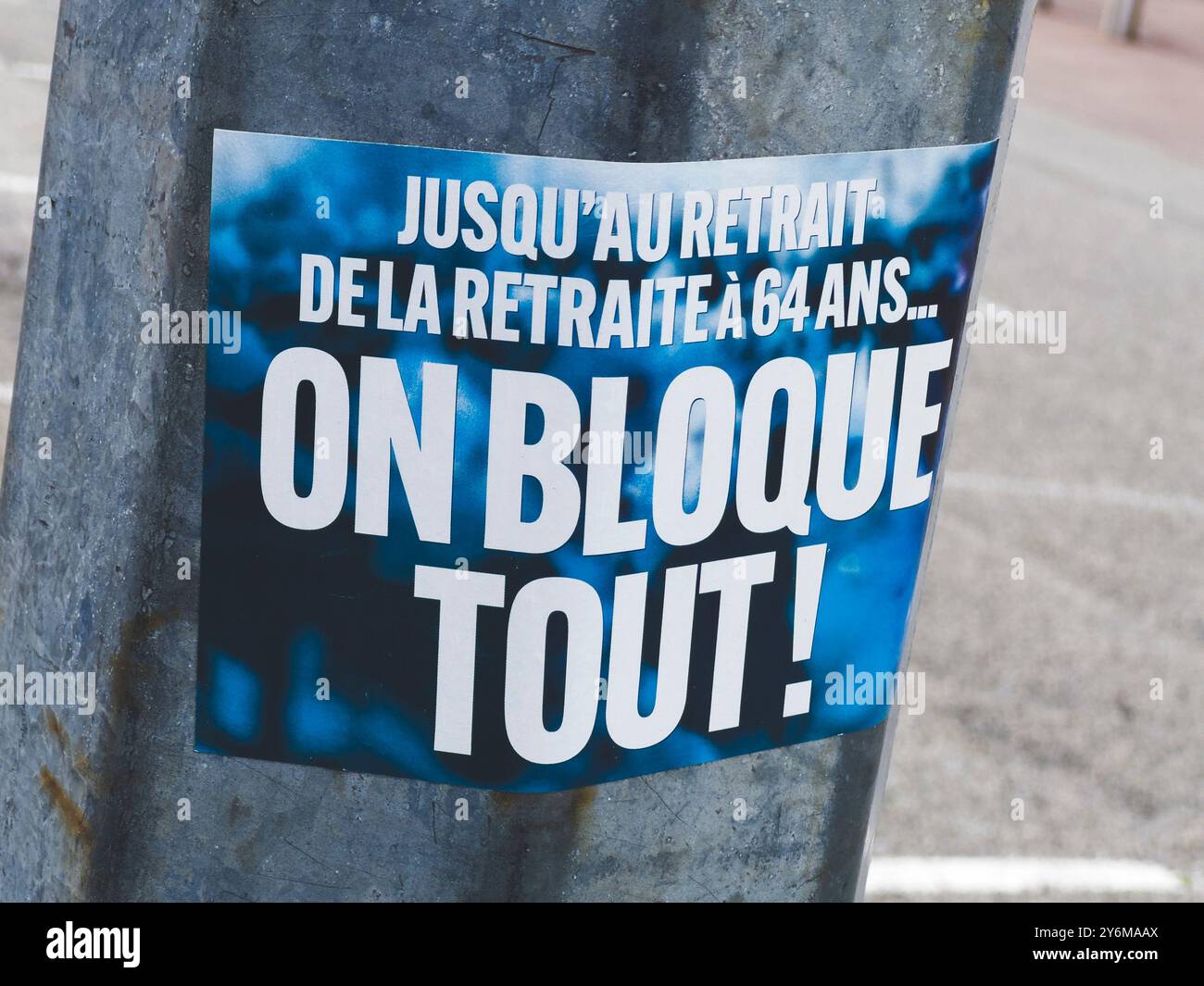 Autocollant sur un poteau de la Fédération anarchiste Banque D'Images