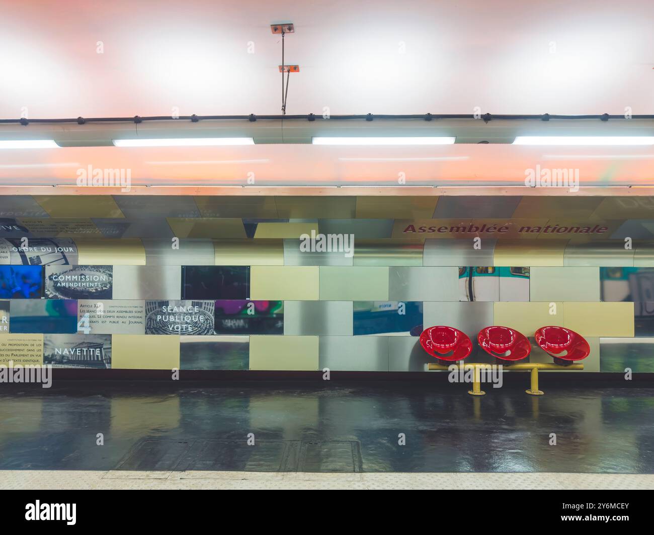 France, ile-de-France, Paris, métro, Assemblée nationale, station Banque D'Images