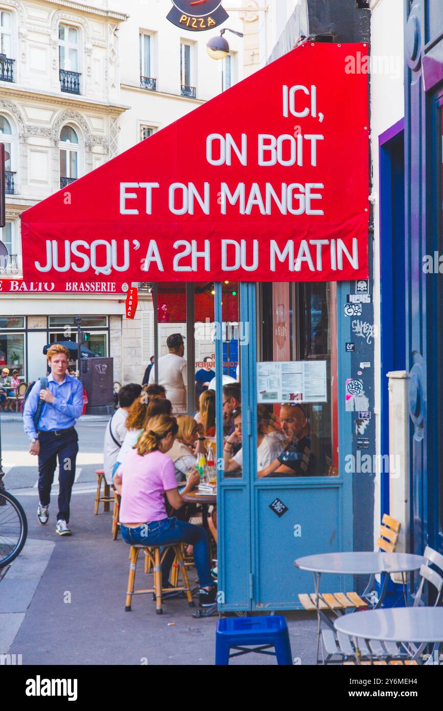 France, Paris, bar, restaurant, avec de larges horaires d'ouverture. Le 9ème bistrot, B9, 9ème arrondissement Banque D'Images
