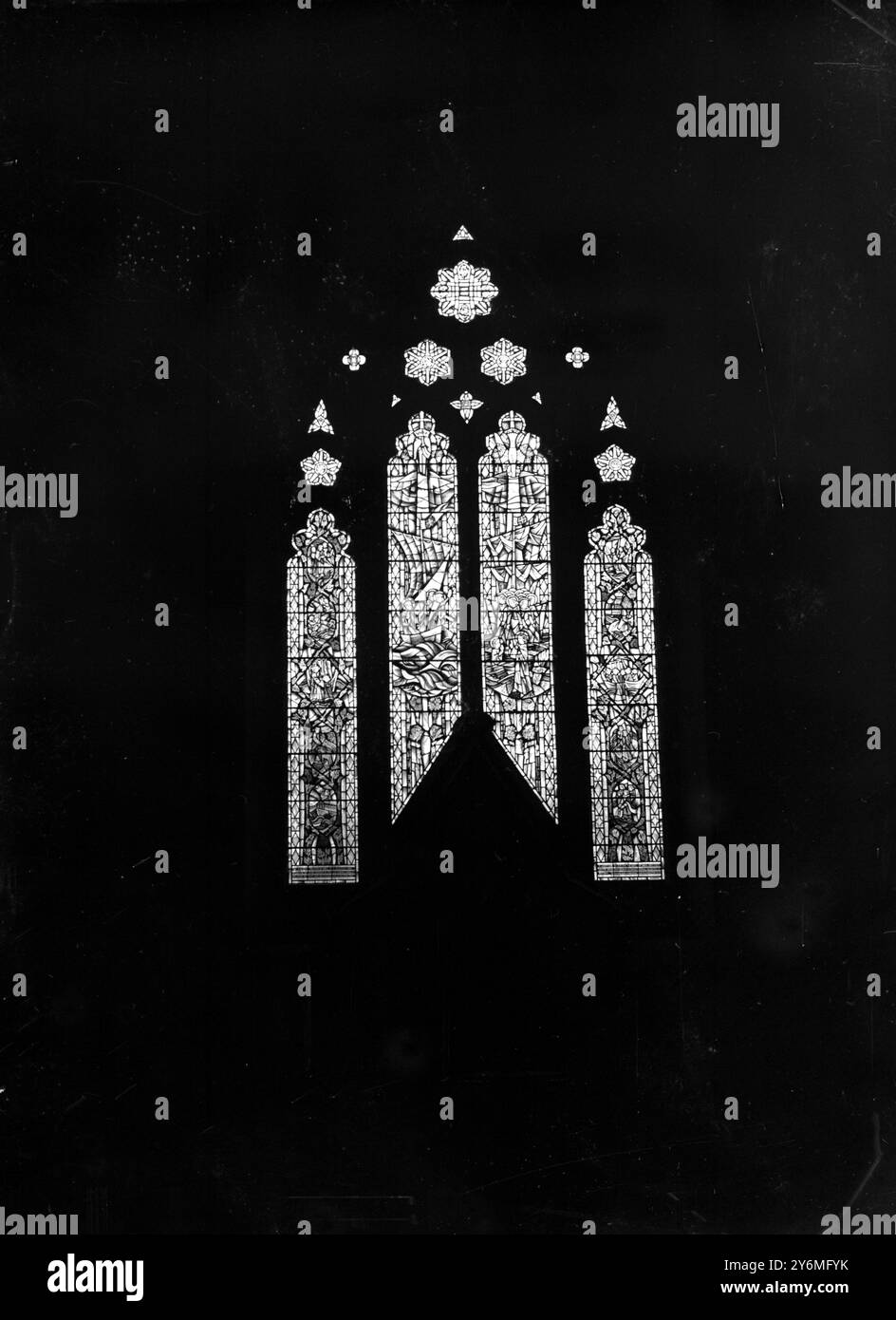 Vitrail (Seamans) Greenhithe Church. 26 avril 1952 Banque D'Images