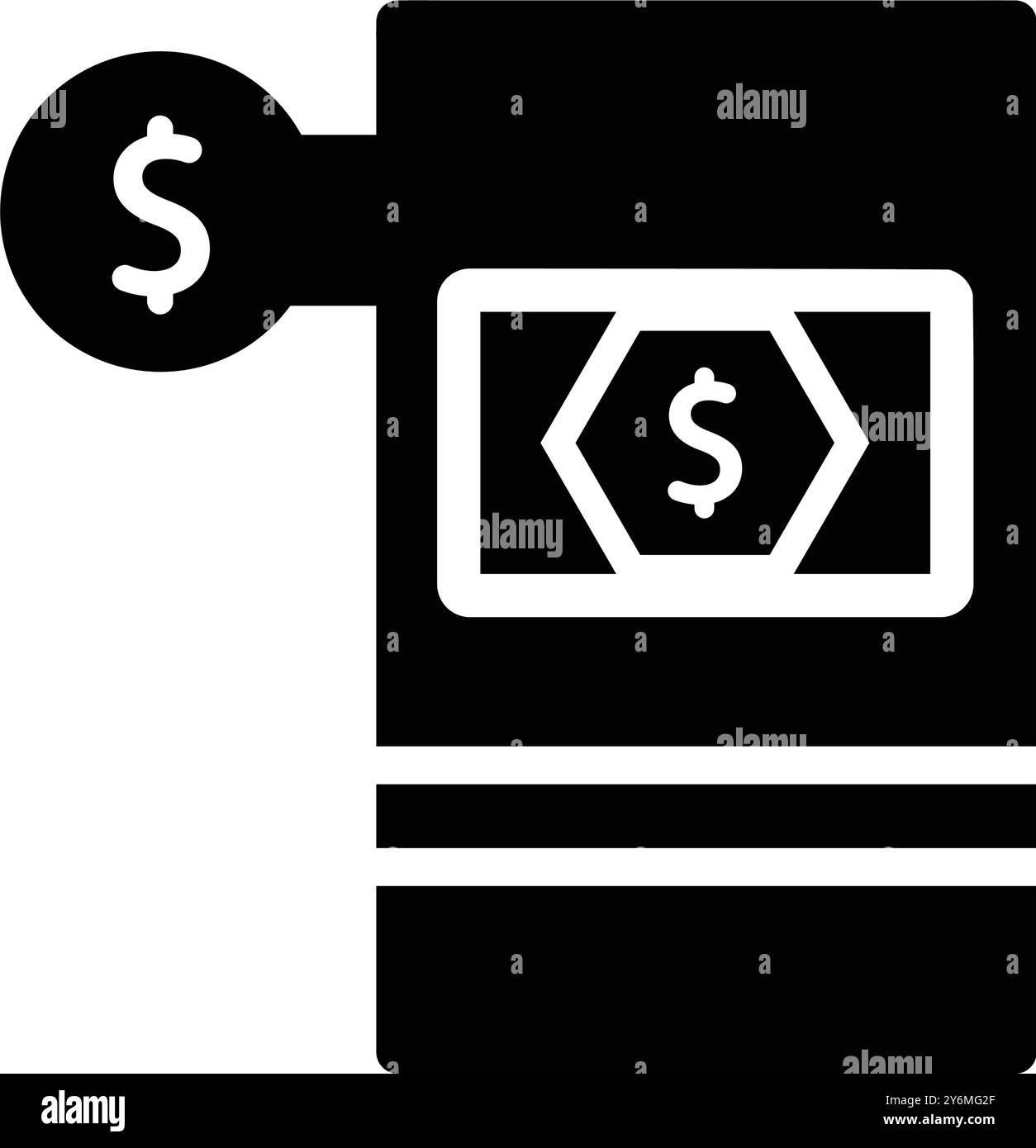 ATM, terminal, signe, panneau routier, icône de signe de terminal ATM Illustration de Vecteur
