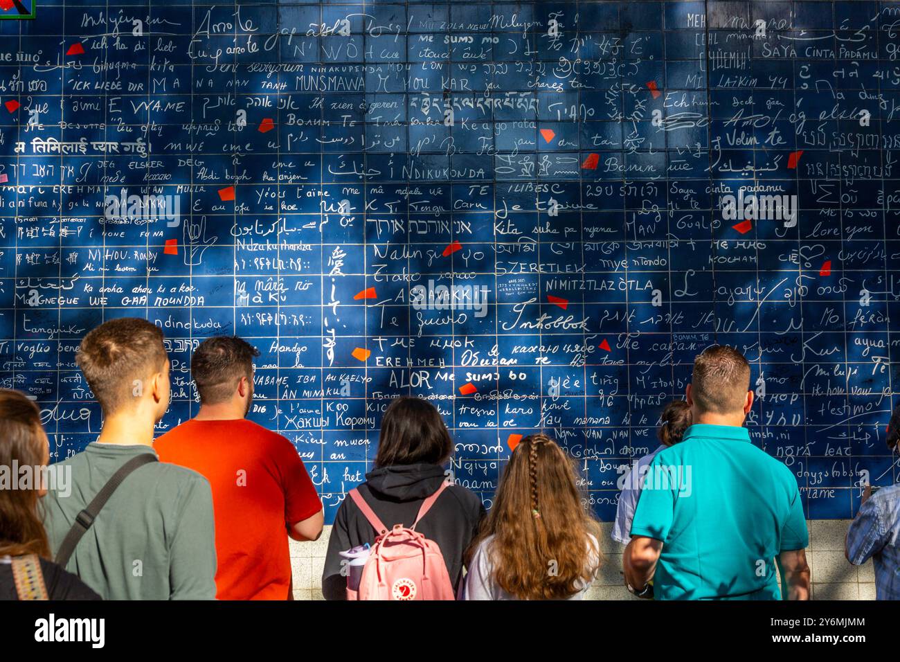 France, Ile-de-France, Paris, Montmartre, le mur de je t'aime , place des Abbesses Banque D'Images