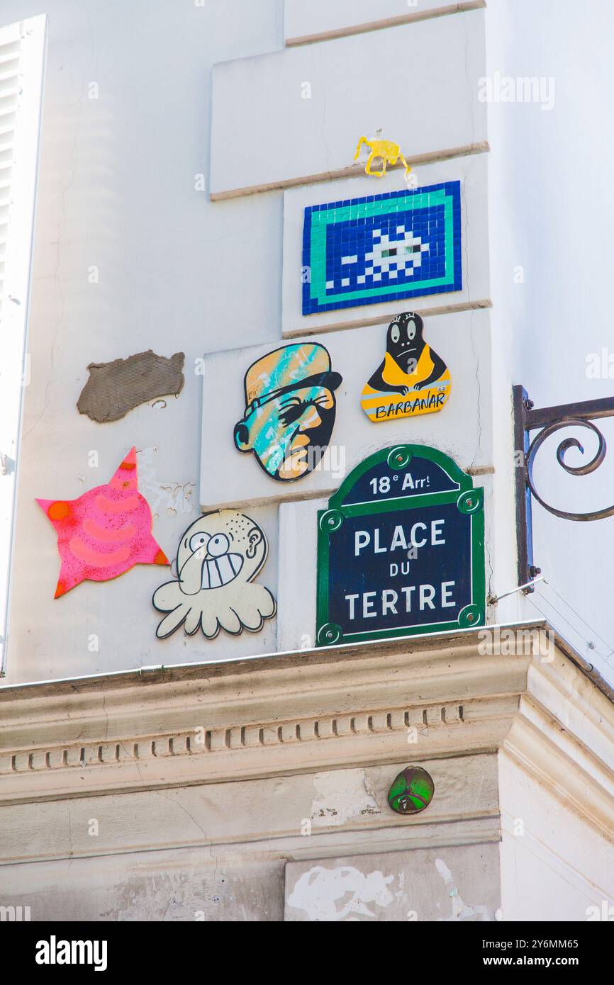 France, ile-de-France, Paris, Montmartre, place du Tertre Banque D'Images