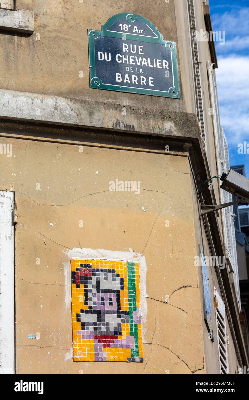 France, ile-de-France, Paris, Montmartre, rue du Chevalier de la barre Banque D'Images