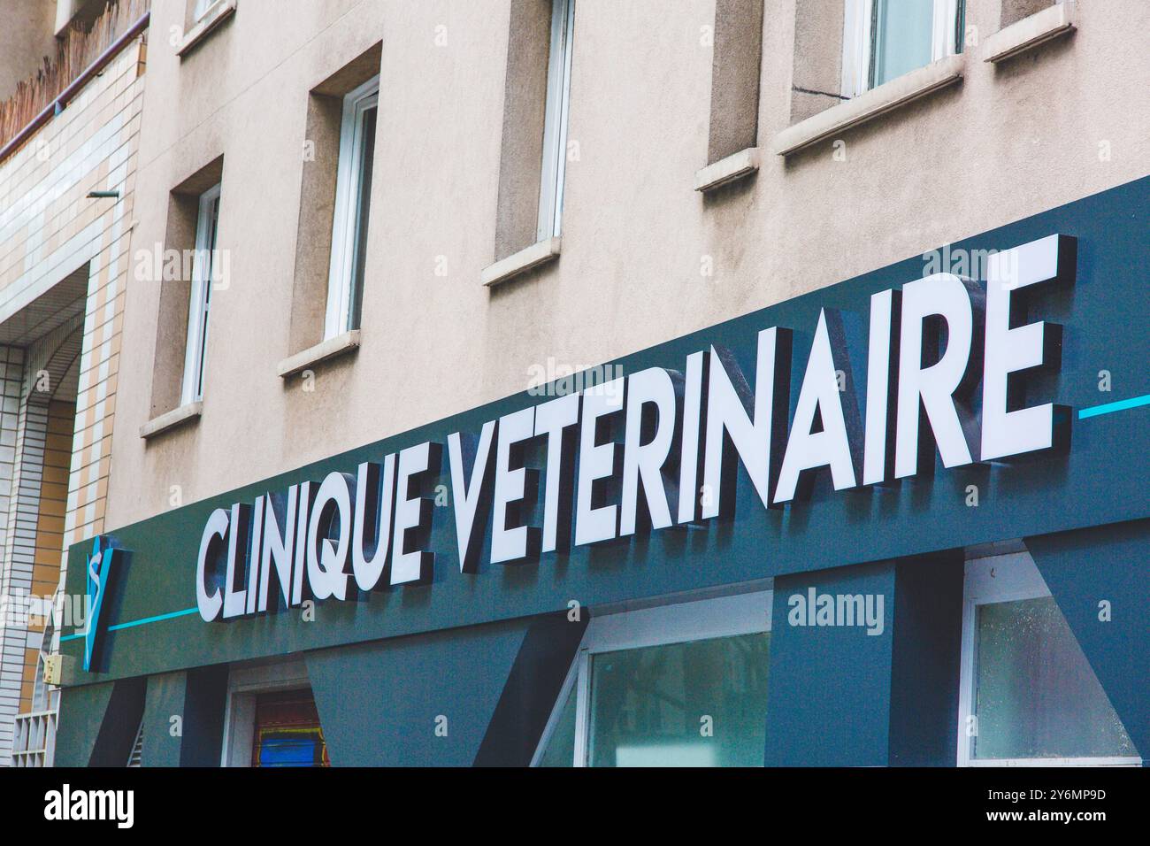 Paris, enseigne clinique vétérinaire Banque D'Images