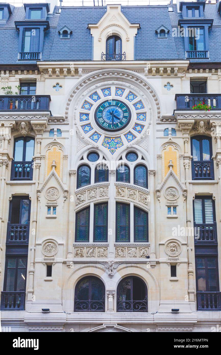 France, ile-de-France, Paris, Rue Reaumur, mélange d'Art Nouveau et d'Art néo-gothique Banque D'Images