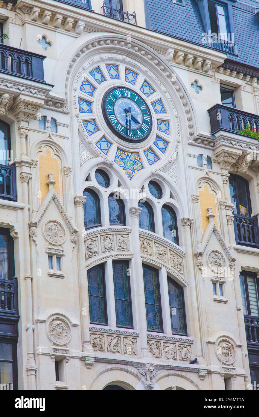France, ile-de-France, Paris, Rue Reaumur, mélange d'Art Nouveau et d'Art néo-gothique Banque D'Images