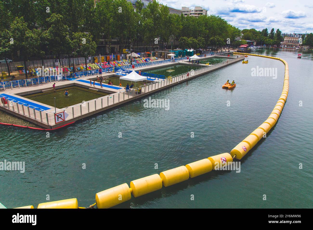 France, ile-de-France, Paris, 19ème, bassin de la Villette, canal de l'Ourcq Banque D'Images