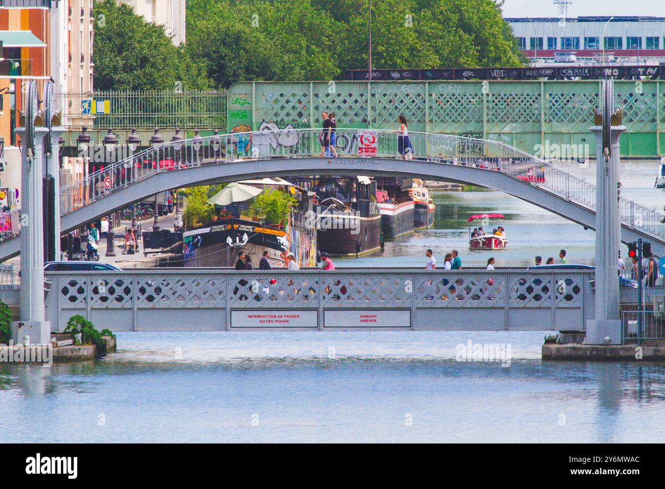 France, ile-de-France, Paris, canal Saint-Martin Banque D'Images