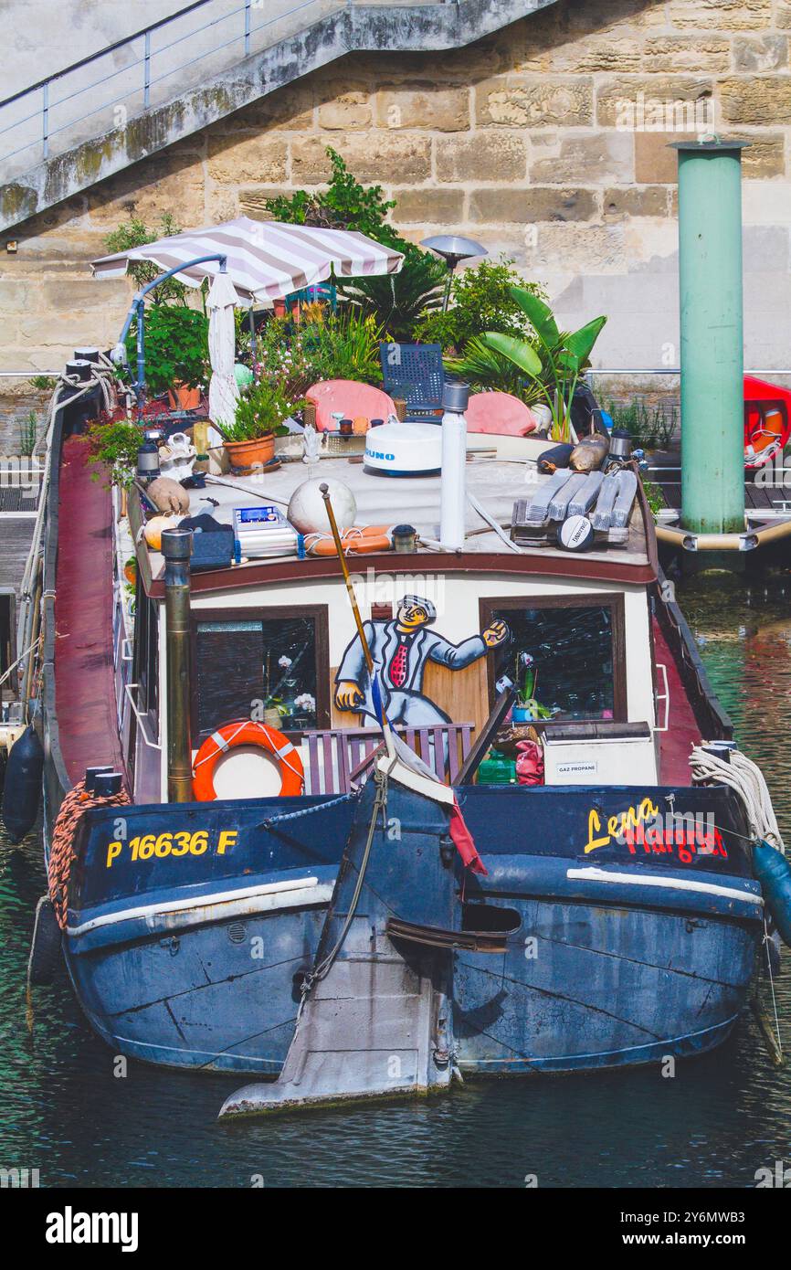 France, ile-de-France, Paris, canal Saint-Martin Banque D'Images