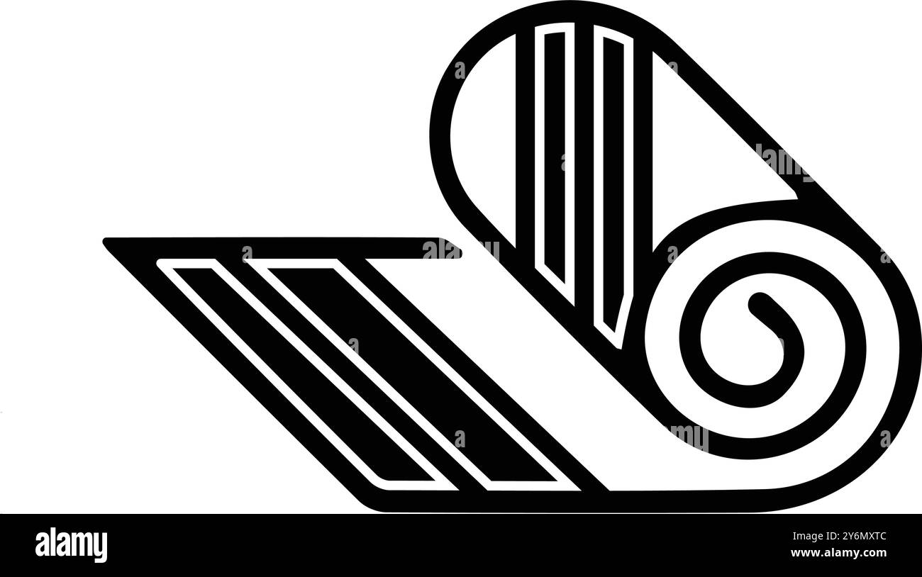 roulis. tapis, icône de rouleau de tapis Illustration de Vecteur