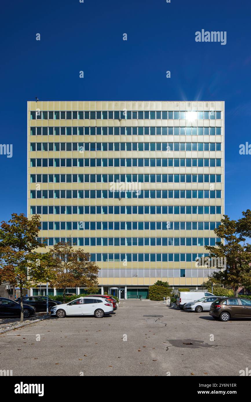 FLSmidth, Højhus (Grande hauteur), conçu par S. Langkjær/FLSmidth Arkitektkontor, 1980 ; Ramsingsvej, Copenhague, Danemark Banque D'Images