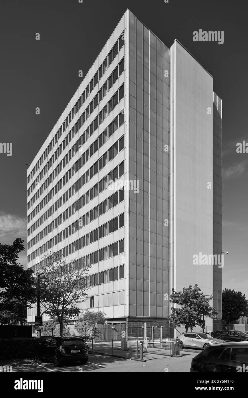 FLSmidth, Højhus (Grande hauteur), conçu par S. Langkjær/FLSmidth Arkitektkontor, 1980 ; Ramsingsvej, Copenhague, Danemark Banque D'Images