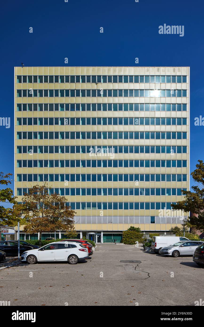 FLSmidth, Højhus (Grande hauteur), conçu par S. Langkjær/FLSmidth Arkitektkontor, 1980 ; Ramsingsvej, Copenhague, Danemark Banque D'Images