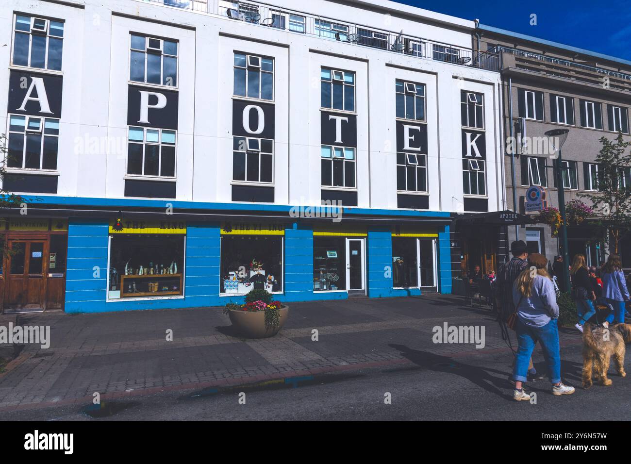 Islande, région nord, Akureyri, pharmacie, dans la rue piétonne du centre-ville Banque D'Images