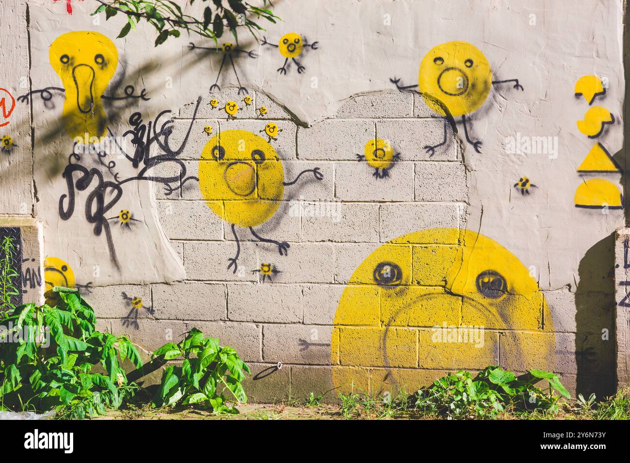 Belgique, Bruxelles, smileys, sur un mur Banque D'Images Belgique, Bruxelles, smileys, sur un mur Banque D'Images