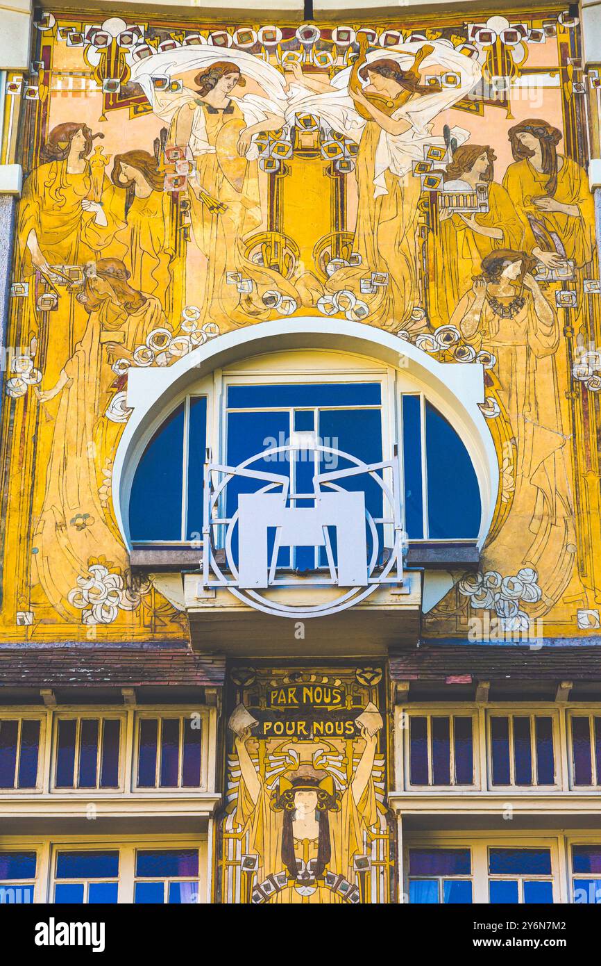 Belgique, Bruxelles, la Maison Cauchie dans le style Art Nouveau, oeuvre de Paul Cauchie Banque D'Images