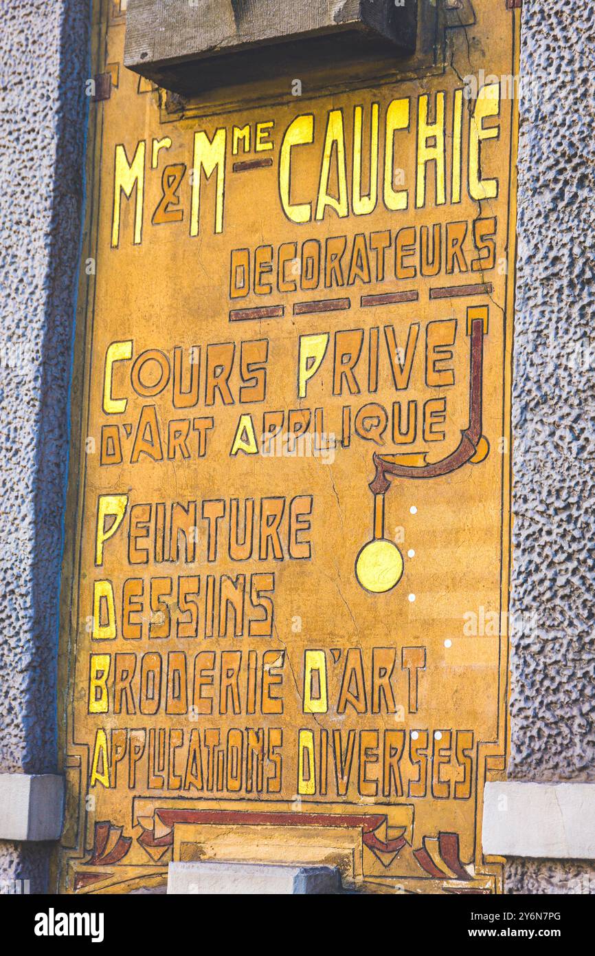 Belgique, Bruxelles, la Maison Cauchie dans le style Art Nouveau, oeuvre de Paul Cauchie Banque D'Images