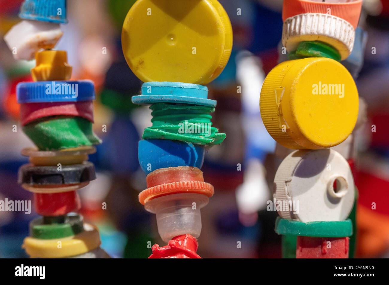 Capuchons en plastique Banque D'Images