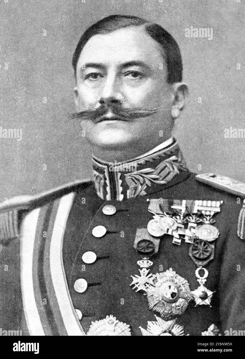 Le général Don Damas Berenguer, soldat espagnol à la carrière bfrillière, qui doit être jugé par le Conseil suprême à la suite d'accusations découlant de la campagne de Melilla. 1er août 1923 Banque D'Images