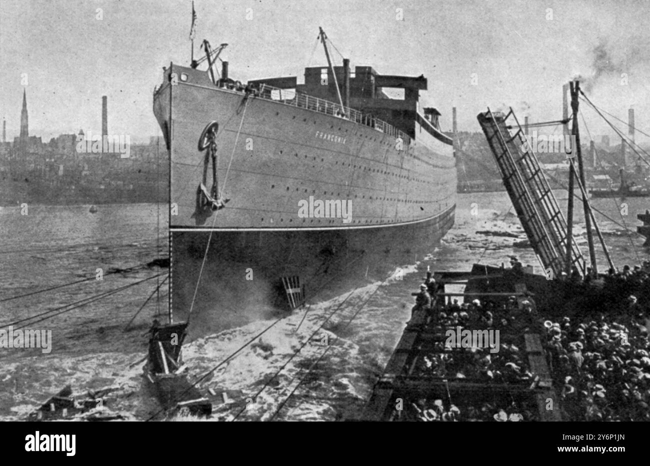 Lancement de la Franconia Cunard Steamship Company Banque D'Images