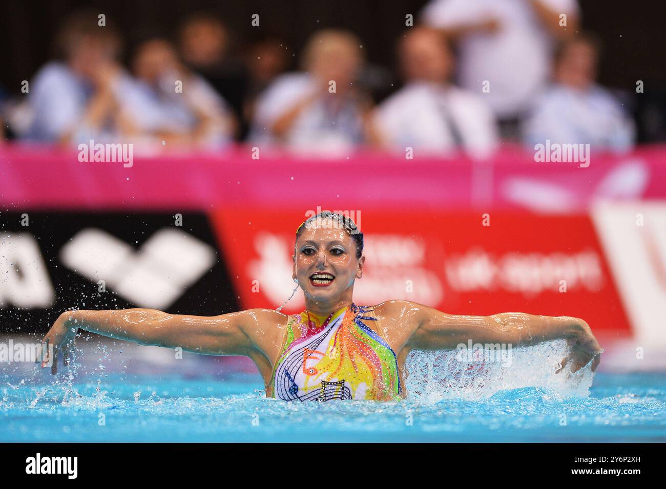 Londra, Gran Bretagna. 10 mai 2016. Foto Gian Mattia D'Alberto/LaPresse10-05-2016, Londra sport Len Campionati Europei di nuoto sincronizzato solo nella foto : CERRUTI Linda ITA, medaglia di bronzo photo Gian Mattia D'Alberto/LaPresse 10-05-2016, Londres synchronisé SOLO LIBRE - FINALE sur la photo : CERRUTI Linda ITA, médaille de bronze crédit : LaPresse/Alamy Live News Banque D'Images