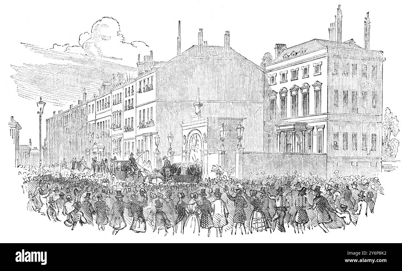 Visite officielle du tsar Nicolas Ier de Russie en Grande-Bretagne, 1844. Ashburnham House (l'ambassadeur russe) Douvres Street. Juin 1844 Banque D'Images