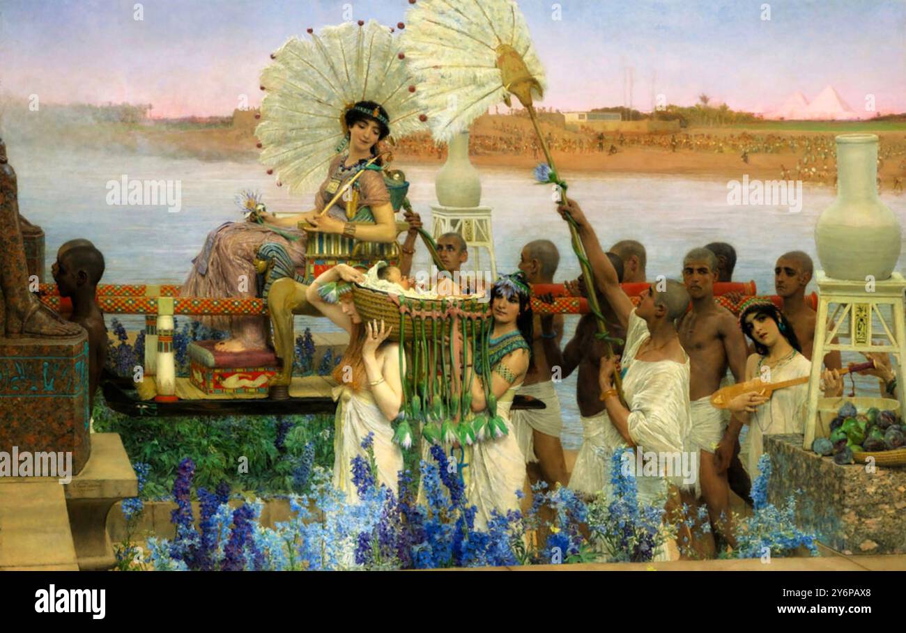 LA DÉCOUVERTE DE MOÏSE par l'artiste anglo-néerlandais Lawrence Alma-Tadema, 1904 Banque D'Images