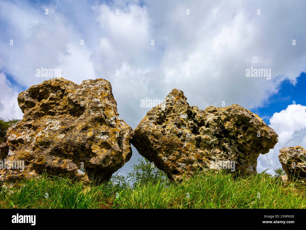 Les King's Men, un cercle de pierre construit à la fin du néolithique ou au début de l'âge du bronze, fait partie des Rollright Stones dans l'Oxfordshire au Royaume-Uni Banque D'Images