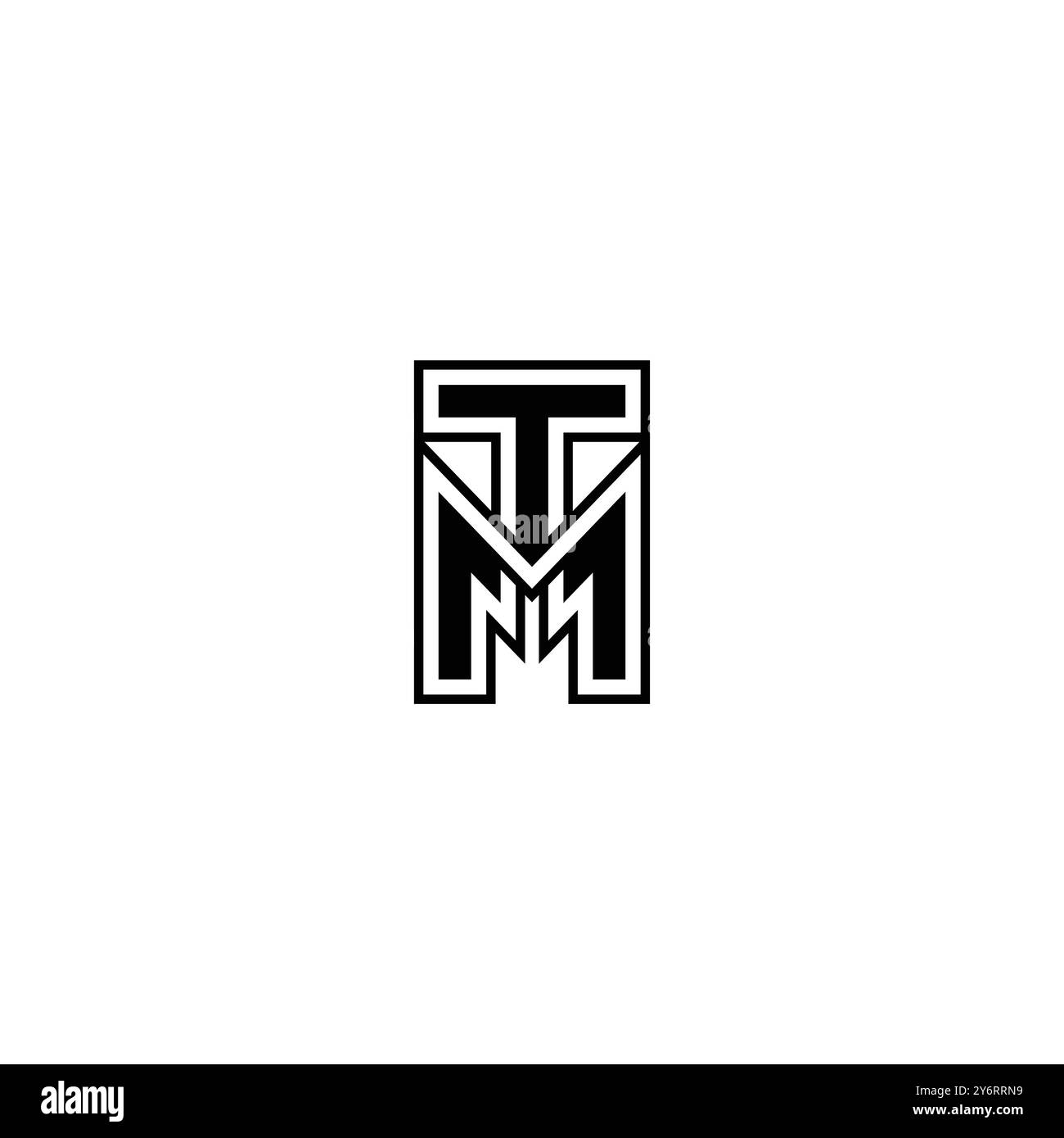 Lettres initiales logo TM, MT, T et M. Illustration de Vecteur