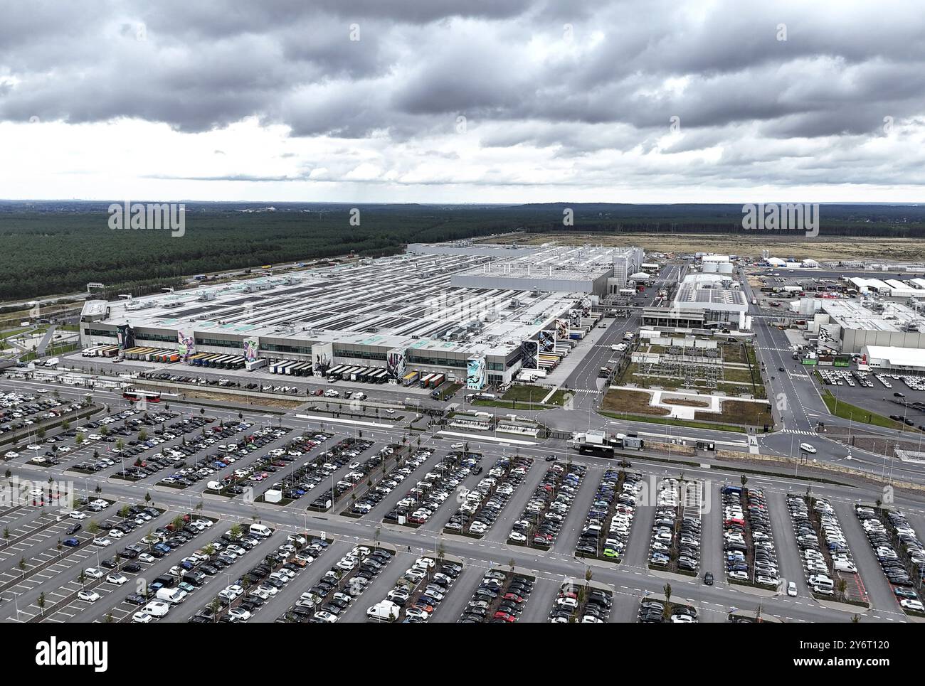 Tesla Giga Factory, Gruenheide, 25.09.2024., Gruenheide, Brandebourg, Allemagne, Europe Banque D'Images