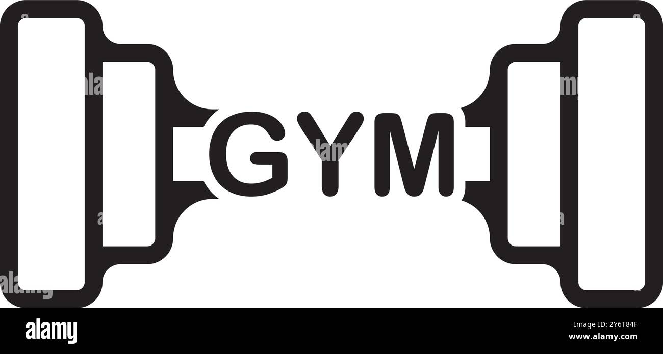 Conception de logo d'illustration vectorielle d'icône Barbell Illustration de Vecteur