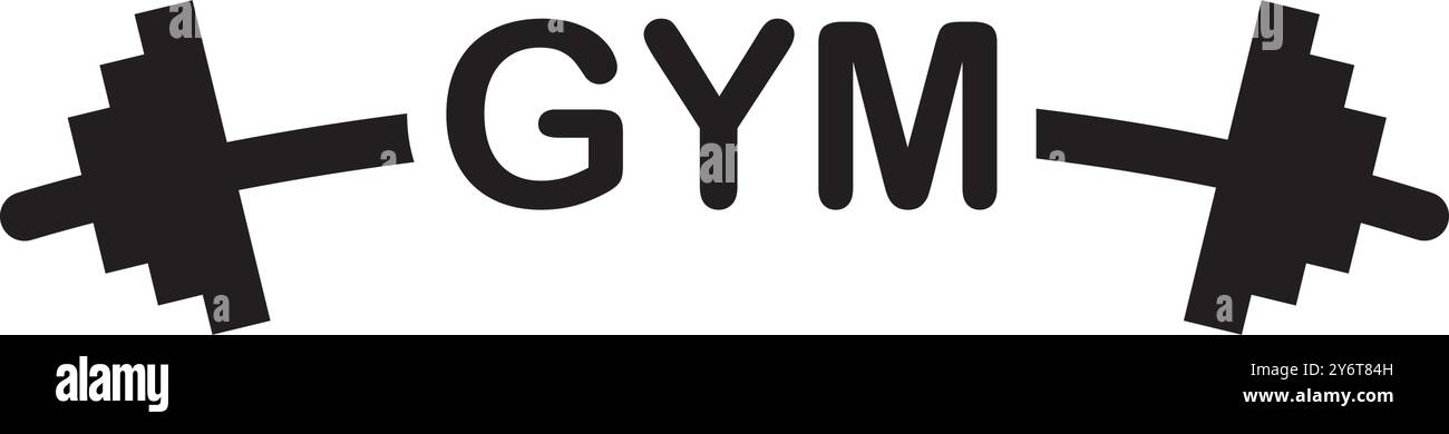 Conception de logo d'illustration vectorielle d'icône Barbell Illustration de Vecteur