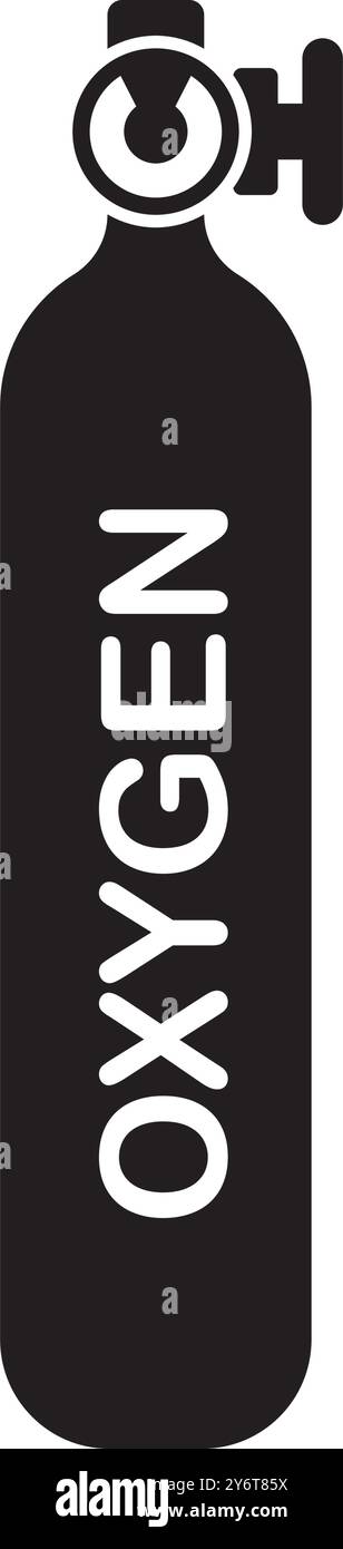 Conception de logo d'illustration vectorielle d'icône de cylindre d'oxygène Illustration de Vecteur