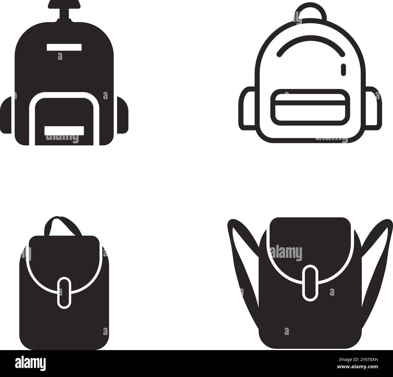 conception de logo d'illustration vectorielle d'icône de sac à dos Illustration de Vecteur