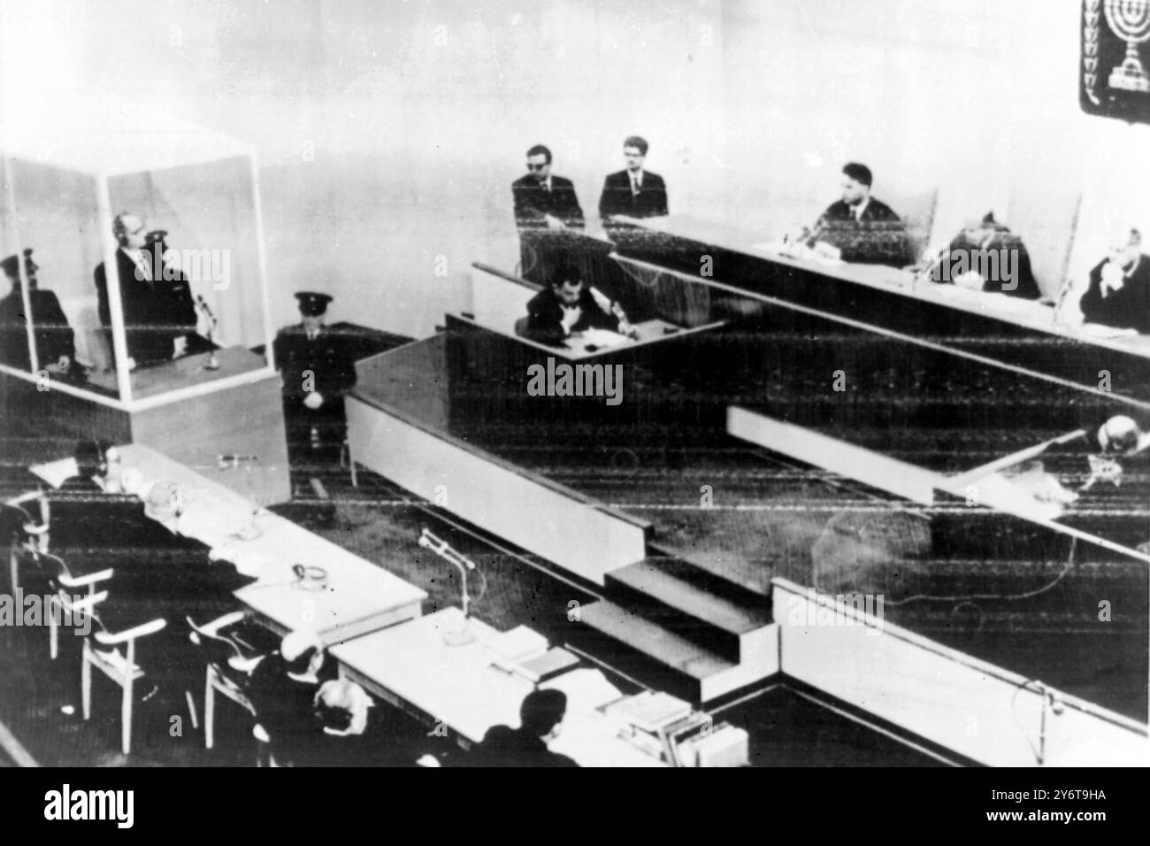 MOSHE LANDAU AU PROCÈS EICHMANN À JÉRUSALEM / 15 DÉCEMBRE 1961 Banque D'Images