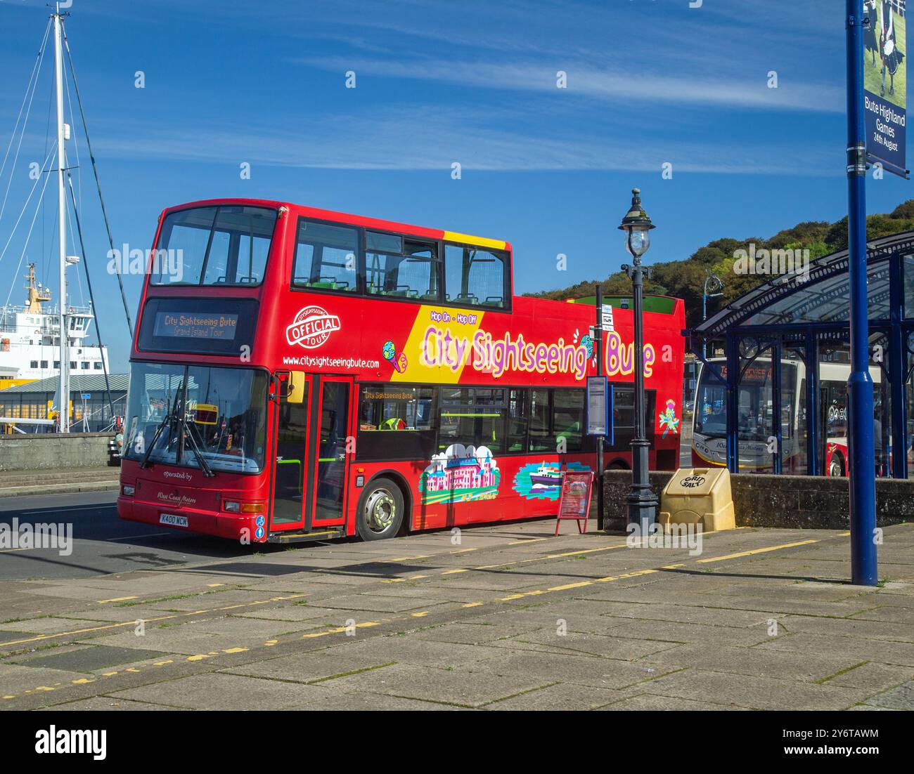 Rothesay, Bute, Argyll & Bute, Écosse, 18 septembre 2024, le bus touristique de la ville. Banque D'Images