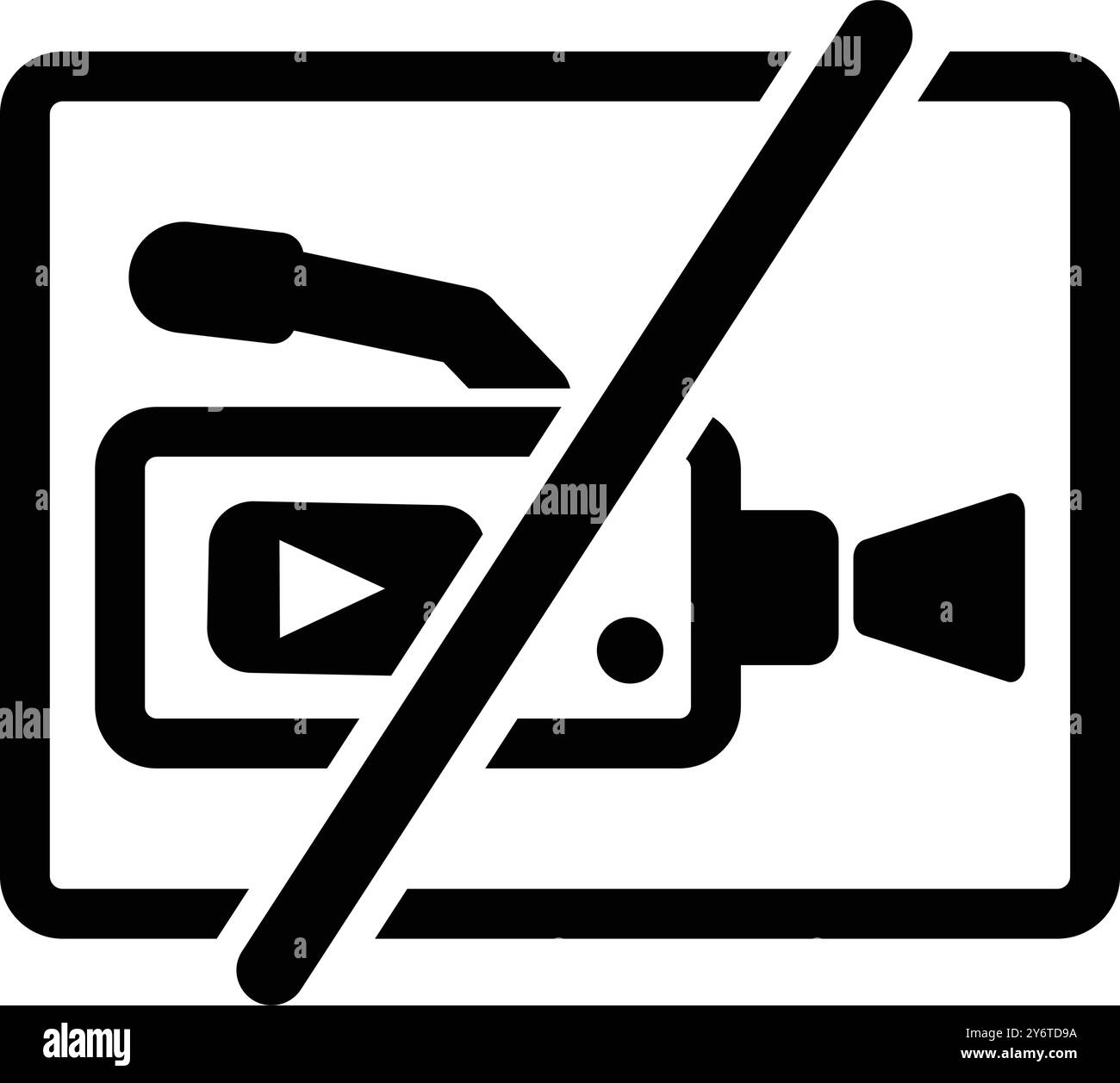 vidéo, enregistrer, interdire, signer, icône, aucune icône de signe de prise de vue vidéo Illustration de Vecteur