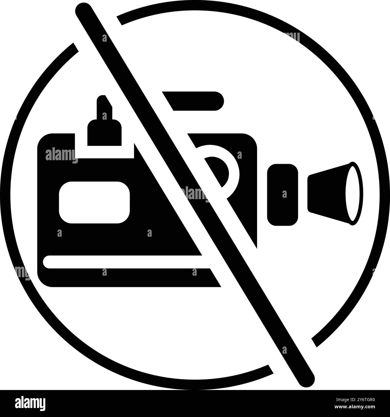 vidéo, enregistrer, interdire, signer, icône, aucune icône de signe de prise de vue vidéo Illustration de Vecteur