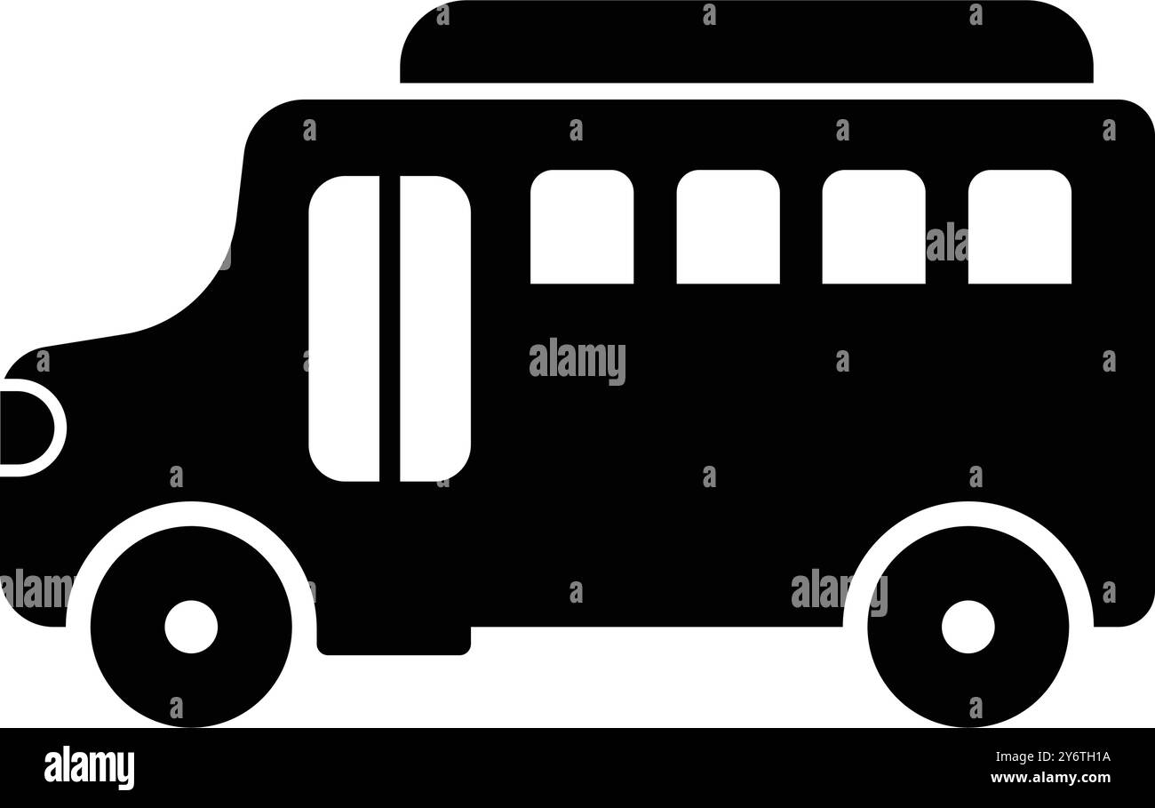 bus, voiture, bus scolaire, camion, icône de bus scolaire Illustration de Vecteur