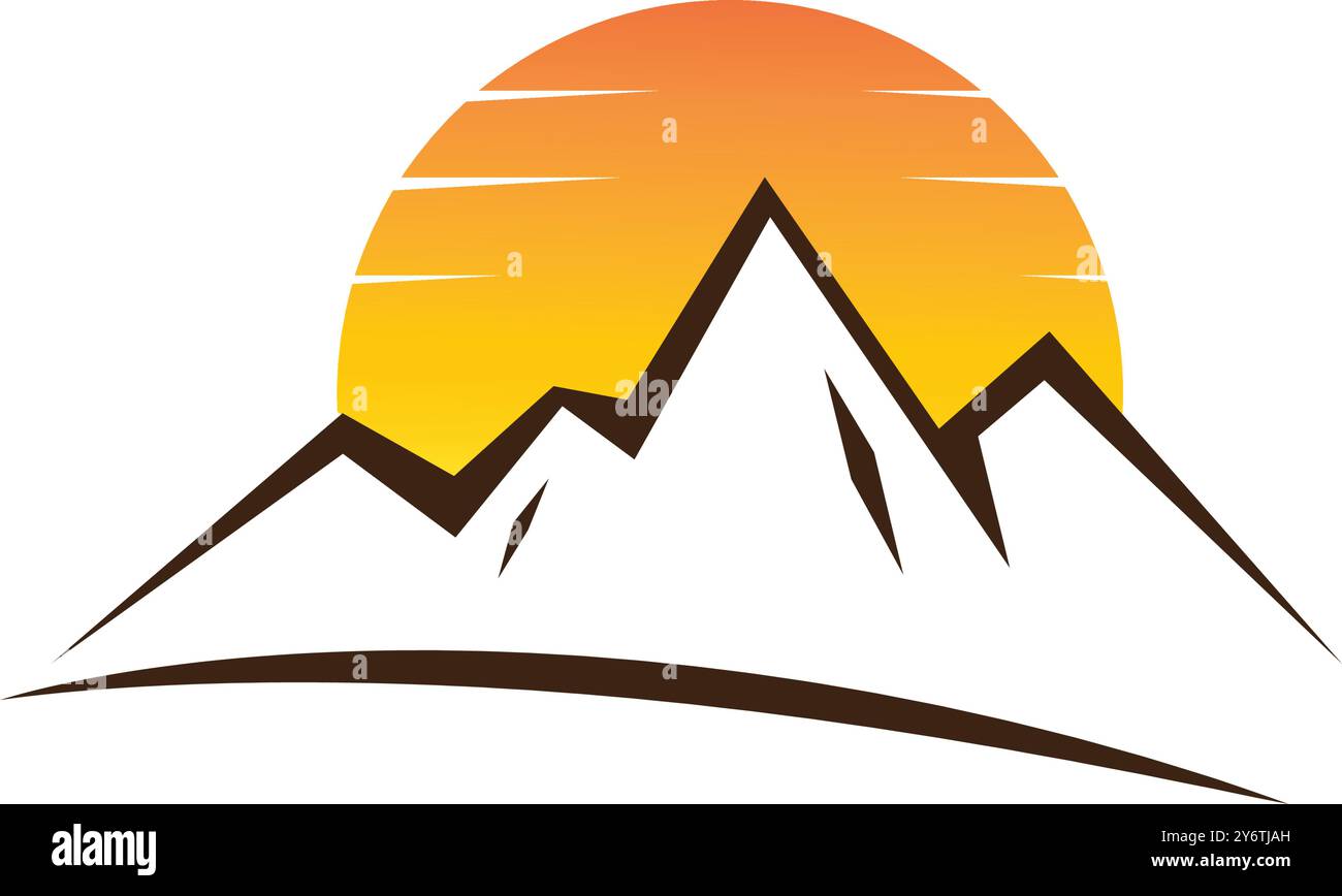 Conception de logo d'illustration vectorielle d'icône de montagne Illustration de Vecteur