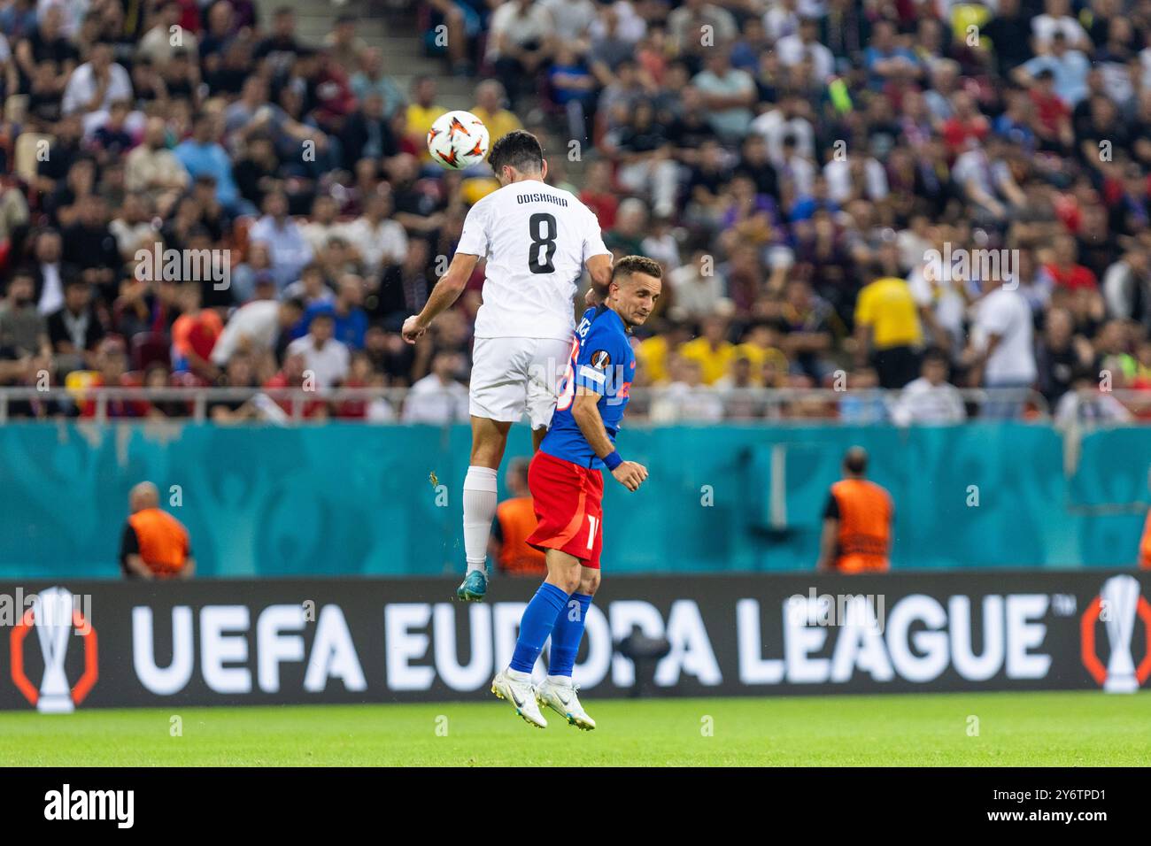 Lors de la 1ère manche de l'UEFA Europa League, entre le Fotball Club FCSB et Rigas Futbola Skola le 26 septembre 2024 au stade National Arena de Bucarest, Roumanie - photo Mihnea Tatu/Lightspeed images/DPPI crédit : DPPI Media/Alamy Live News Banque D'Images