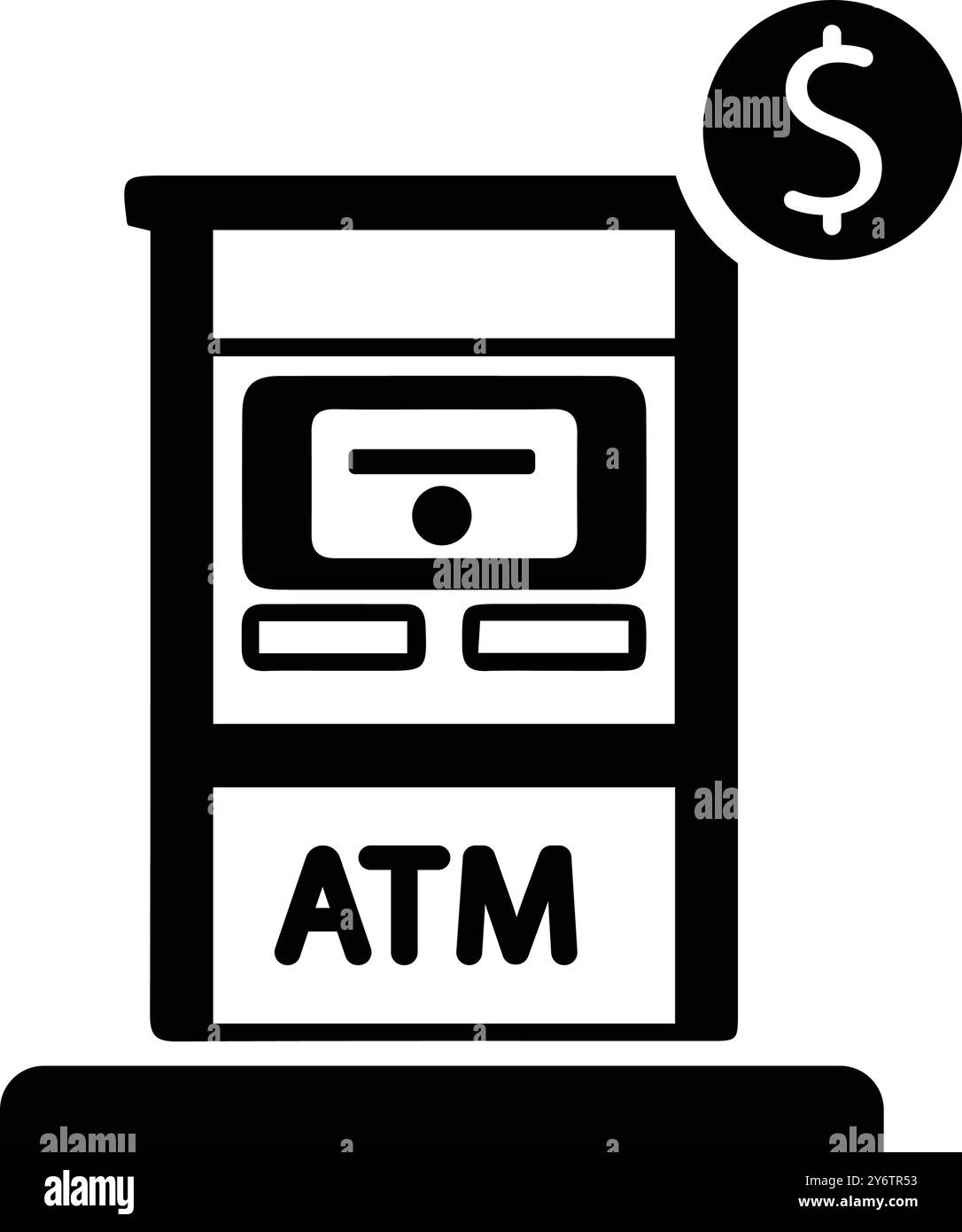 ATM, terminal, signe, panneau routier, icône de signe de terminal ATM Illustration de Vecteur