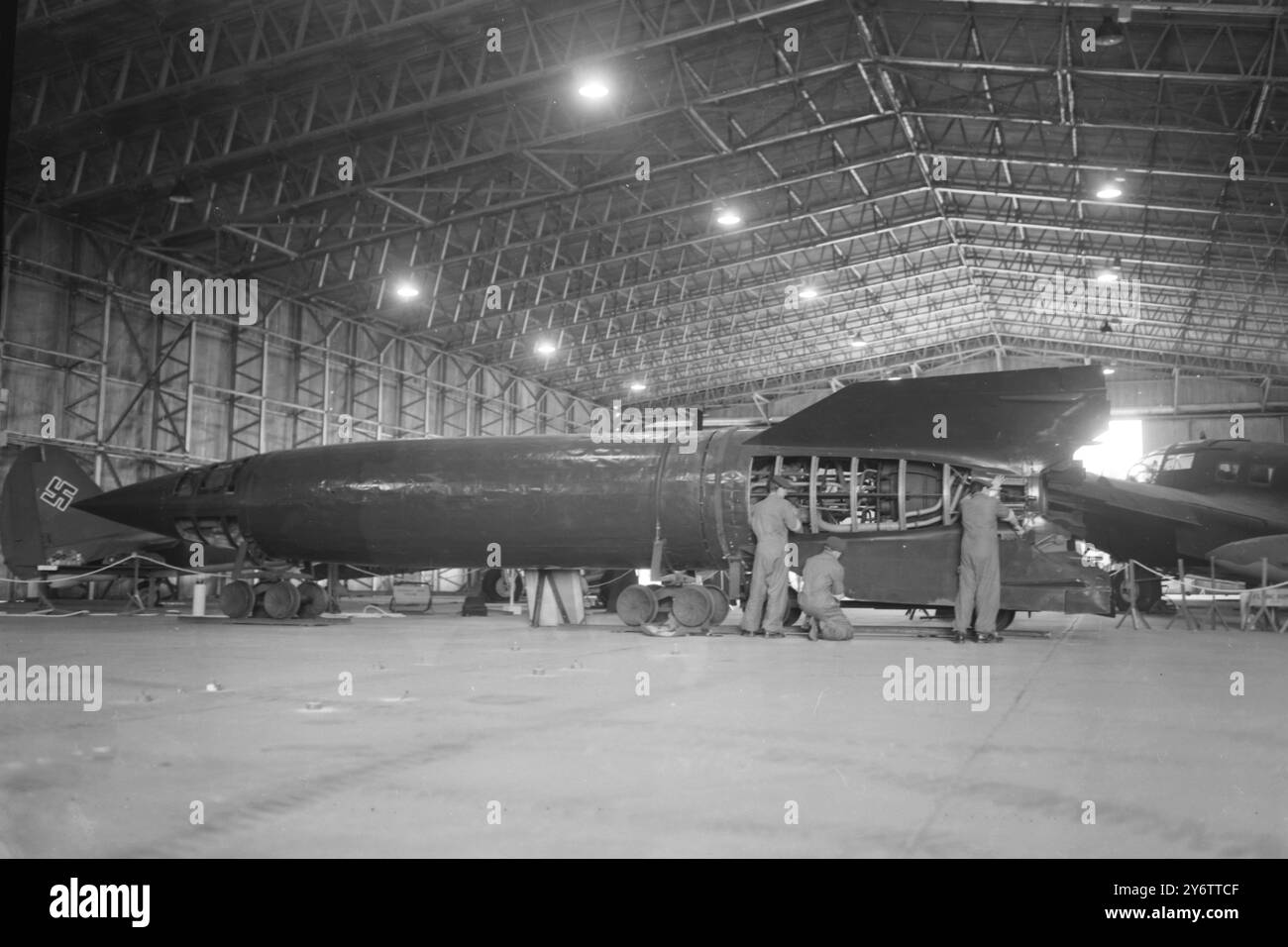 LES LONDONIENS PEUVENT VOIR LA FUSÉE V2 - ANNIVERSAIRES BATAILLE DE LA GRANDE-BRETAGNE À BIGGIN HILL, KENT 11 SEPTEMBRE 1961 Banque D'Images