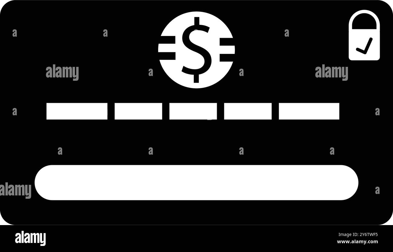 Carte, carte atm, paiement, chèque bancaire, serrure, icône de paiement sécurisé, de protection et sécurisé Illustration de Vecteur