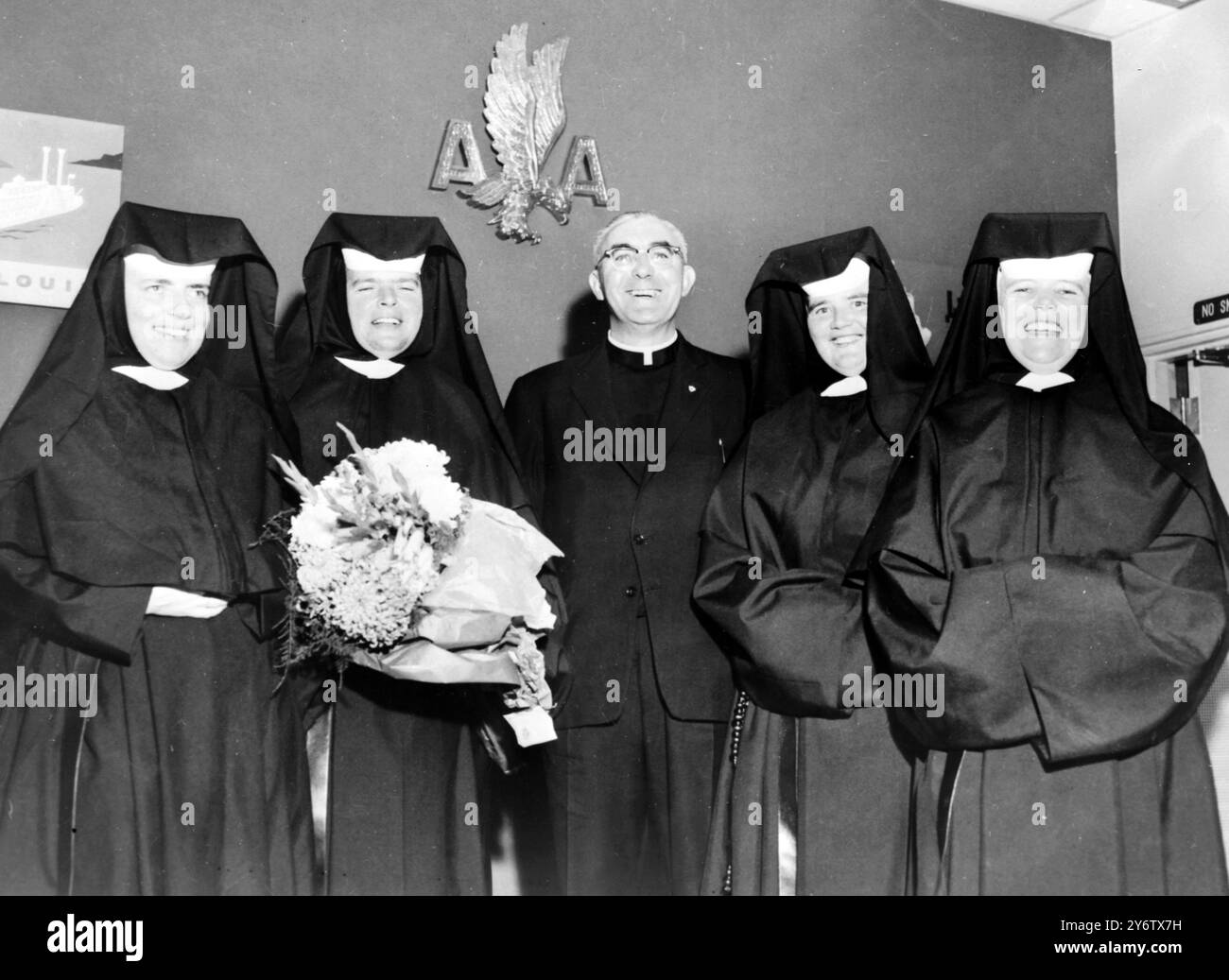 SŒUR KIERAN - RELIGIEUSES IRLANDAISES POUR ENSEIGNER AUX ÉTATS-UNIS / 25 AOÛT 1961 Banque D'Images