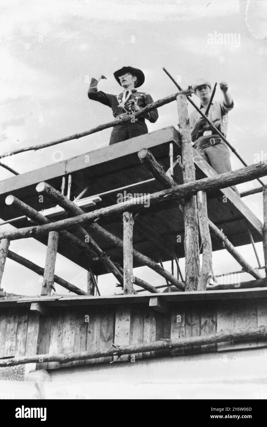 COWBOYS TEXAS CITY EN BELGIQUE 9 AOÛT 1961 Banque D'Images