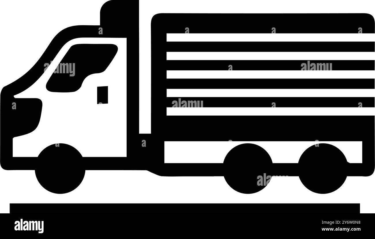 camion, voiture de livraison, voiture, fourgonnette, camion de livraison, icône chariot avec remorque Illustration de Vecteur