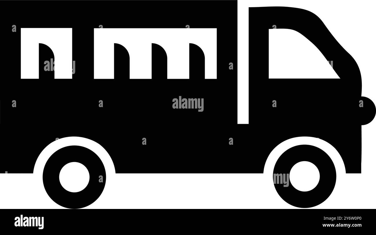 camion, voiture de livraison, voiture, fourgonnette, camion de livraison, icône chariot avec remorque Illustration de Vecteur