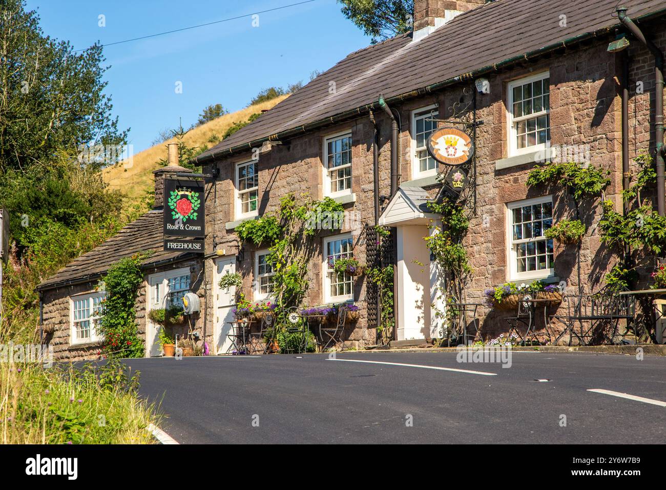Le Rose and Crown Country coaching inn à Allgreave dans le Peak District anglais, Derbyshire Angleterre Banque D'Images